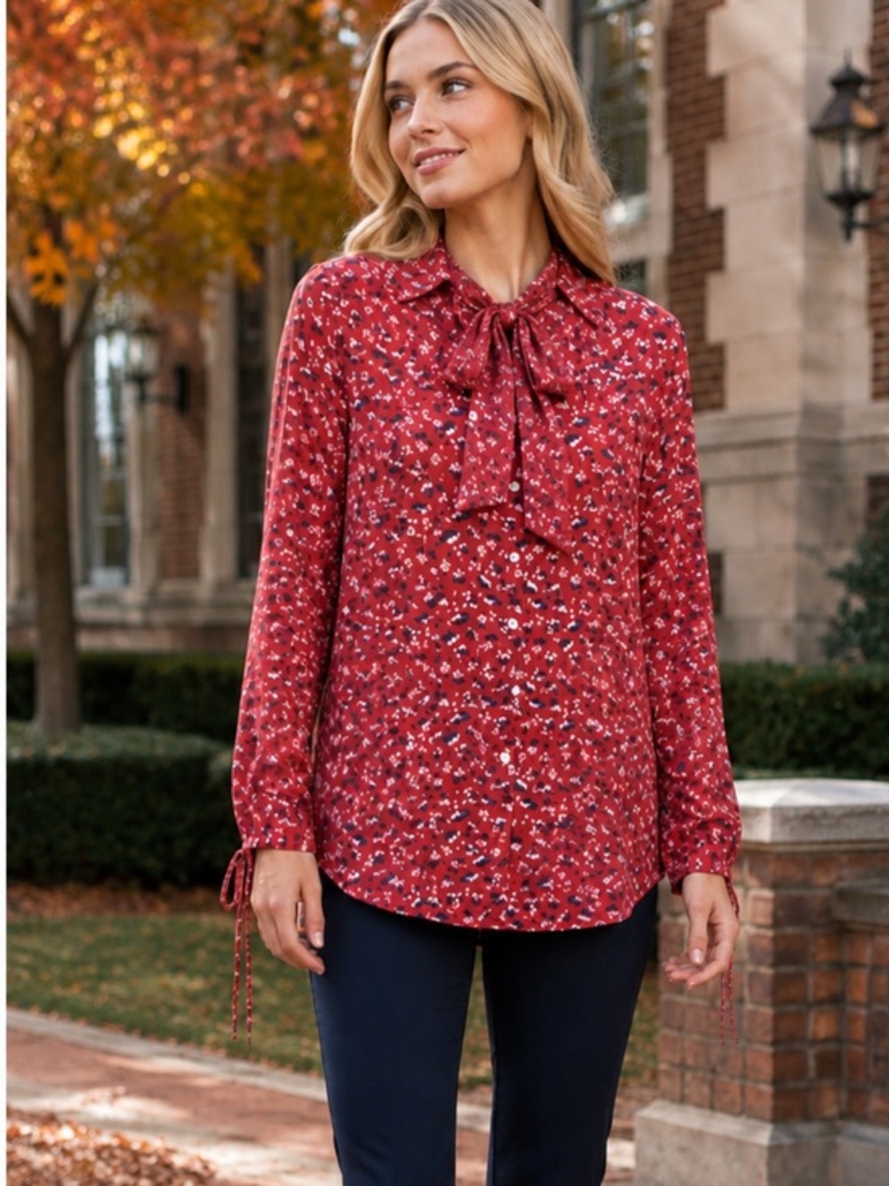 Veronica Beard floral silk blouse